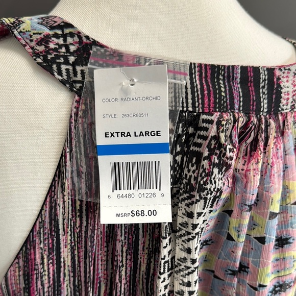 One World Stylish Pink Patterned Dress Size XL - Picture 8 of 10